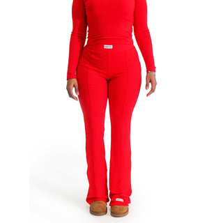 Curves Flared Pants (Red)