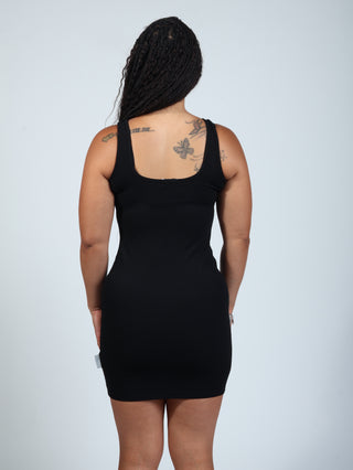 Ribbed Mini Dress (Black)
