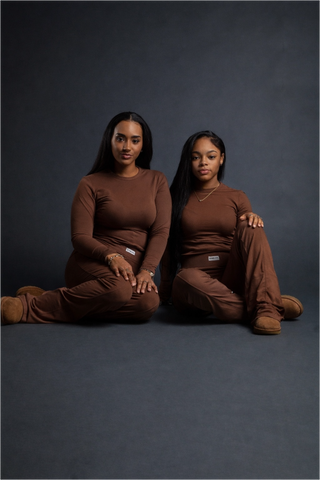 Curves Pants Set  (Brown)