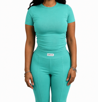 Curves Pants Set  (Teal)