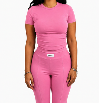 Curves Pants Set  (Salmon)
