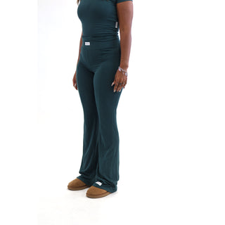 Curves Flared Pants (Forest Green)