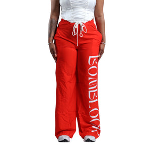 Jackie Wide Leg Trouser Pants (Red)