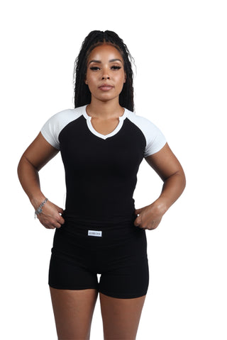 Fold Over Short Set (Black)
